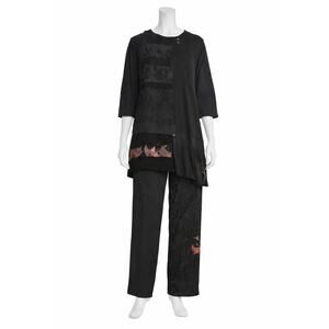 Origami Womens Top Pant Set Black Whimsygoth Boho Wearable Art Stevie Nicks